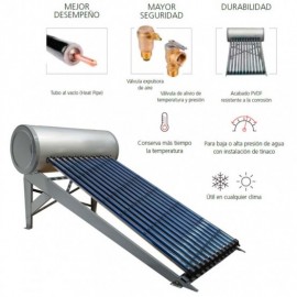 Calentador De Agua Solar 200 Litros Termico A Presion De 24 Tubos